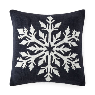 North Pole Trading Co. Indigo Snowflake Square Throw Pillow, Color