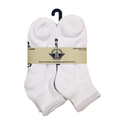 Dockers Half Cushion Mens Multi-Pack 6 Pair Quarter Ankle Socks