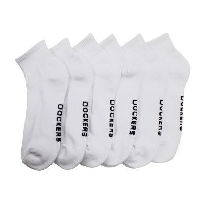 Dockers Half Cushion Mens Multi-Pack 6 Pair Quarter Ankle Socks