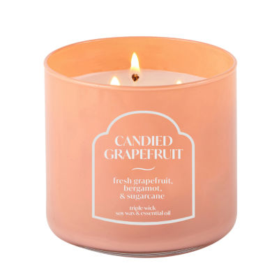 Distant Lands 14 Oz 3 Wick Candied Grapefruit Scented Jar Candle