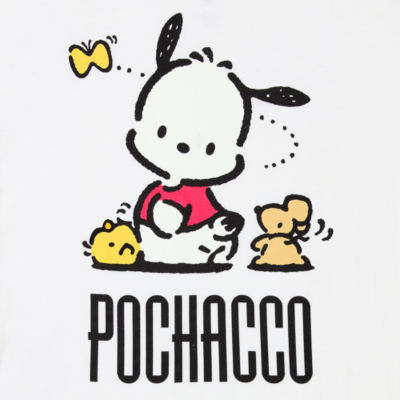 Juniors Pochacco Boyfriend Tee Womens Crew Neck Short Sleeve Hello Kitty Graphic T-Shirt