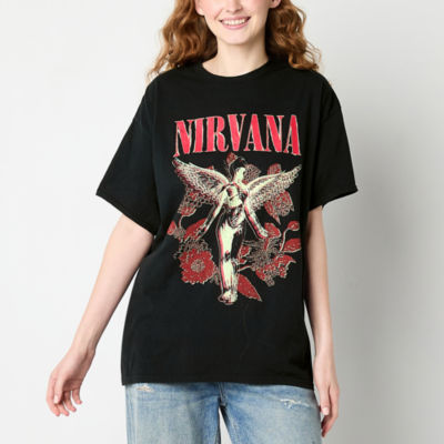 New World Juniors Nirvana Utero Oversized Tee Womens Crew Neck Short Sleeve Graphic T-Shirt