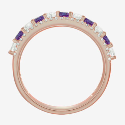 Womens Lab Created Gemstone 14K Gold Over Silver Stackable Rings