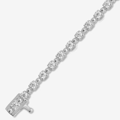 Womens 1 CT. Lab Grown White Diamond 10K White Gold Tennis Bracelet