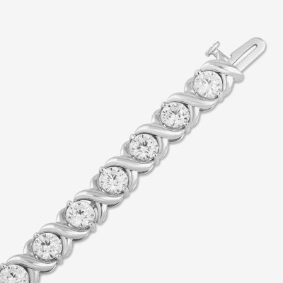 (H / I1) 10 C.T. T.W Lab Grown White Diamond 10K Gold Tennis Bracelet