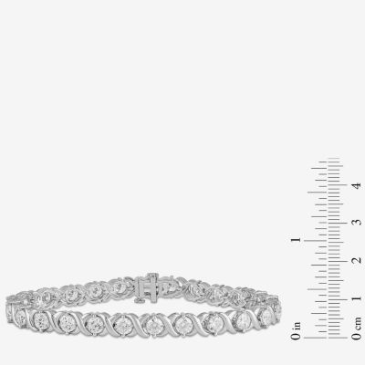 (H / I1) 10 C.T. T.W Lab Grown White Diamond 10K or Yellow Gold Tennis Bracelet