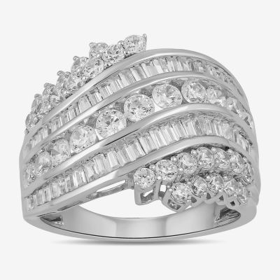 Womens 2 CT. Lab Grown White Diamond 10K White Gold Band