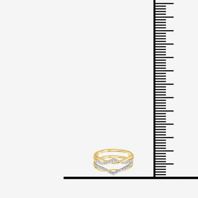 Womens 1/4 CT. T.W. Natural White Diamond 14K Gold Wedding Ring Guard