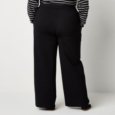 St. John's Bay-Plus Womens Wide Leg Pull-On Pants