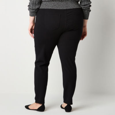 St. John's Bay-Plus Womens Skinny Pull-On Pants