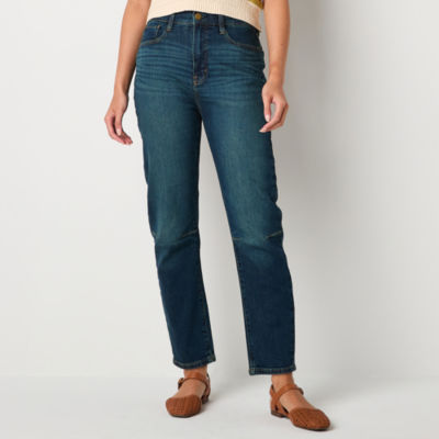 a.n.a Womens Highest Rise Straight Leg Barrel Jean