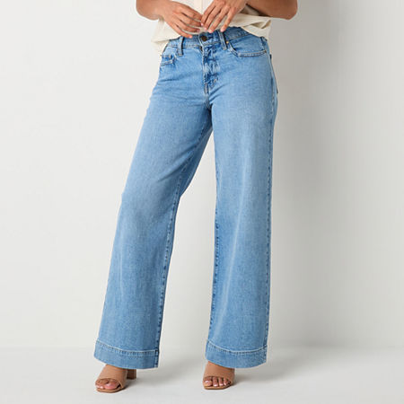 a.n.a Womens High Rise Wide Leg Jean, 18, Blue