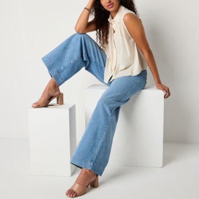 a.n.a Womens High Rise Wide Leg Jean