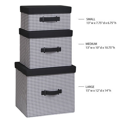 Martha Stewart Gingham 3-pc. Single Compartment Storage Bin