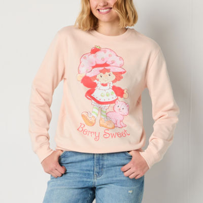 Juniors Strawberry Shortcake Womens Crew Neck Long Sleeve Sweatshirt