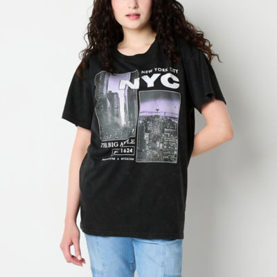 Juniors New York Oversized Tee Womens Crew Neck Short Sleeve Graphic T-Shirt