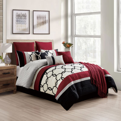 Eden & Oak Davina 10-pc. Geometric Midweight Comforter Set