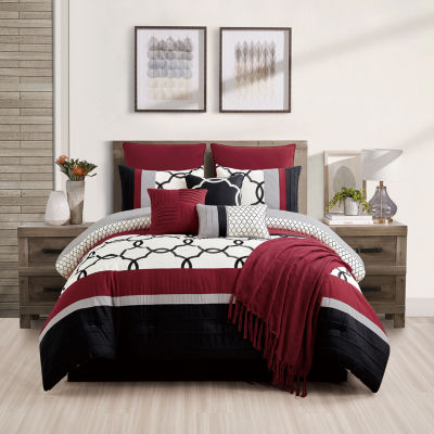 Eden & Oak Davina 10-pc. Geometric Midweight Comforter Set