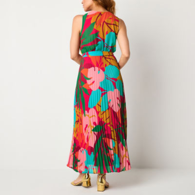 Studio 1 Womens Sleeveless Floral Maxi Dress