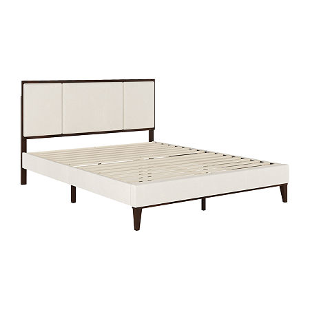 Martha Stewart Jett Upholstered Platform Bed, One Size, Beige