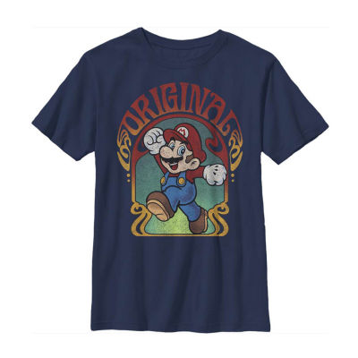 Little & Big Boys Crew Neck Super Mario Short Sleeve Graphic T-Shirt ...