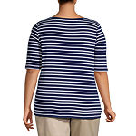 St. John's Bay Womens Boat Neck Elbow Sleeve T-Shirt