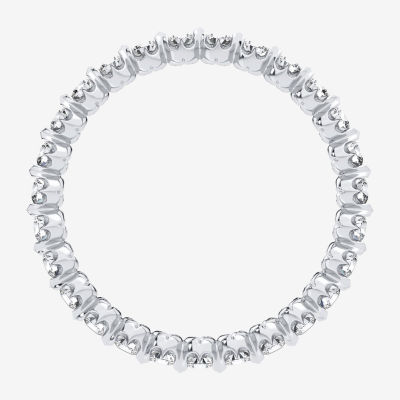 (H-I / Si1-Si2) Womens 1 CT. T.W. Lab Grown White Diamond 10K White Gold Eternity Wedding Band