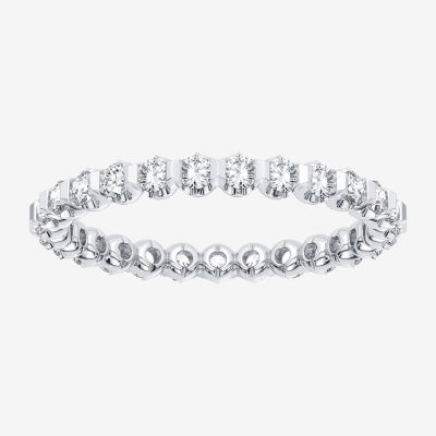 (H-I / Si1-Si2) Womens 1 CT. T.W. Lab Grown White Diamond 10K White Gold Eternity Wedding Band