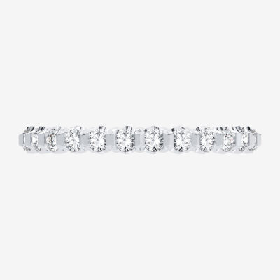 (H-I / Si1-Si2) Womens 1 CT. T.W. Lab Grown White Diamond 10K White Gold Eternity Wedding Band