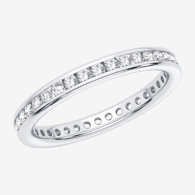 (H-I / Si1-Si2) Womens 1/2 CT. T.W. Lab Grown White Diamond 10K White Gold Eternity Wedding Band