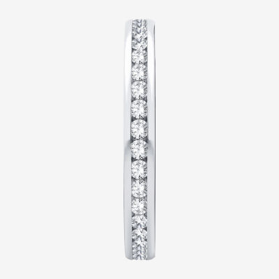 (H-I / Si1-Si2) Womens 1/2 CT. T.W. Lab Grown White Diamond 10K White Gold Eternity Wedding Band