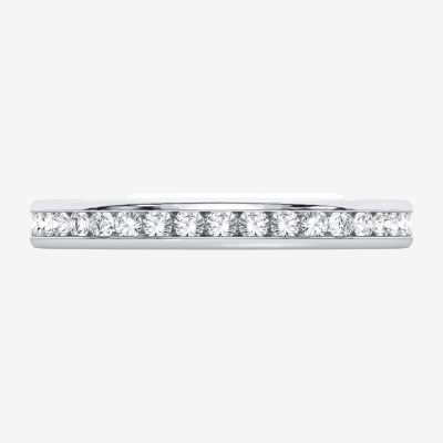 (H-I / Si1-Si2) Womens 1/2 CT. T.W. Lab Grown White Diamond 10K White Gold Eternity Wedding Band