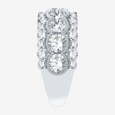 (H-I / Si1-Si2) Womens 8MM 3 CT. T.W. Lab Grown White Diamond 10K White Gold Anniversary Band