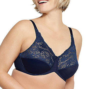 Womens Plus Size Full Coverage Underwire Unlined Minimizer Lace Bra Sky  Blue 38H