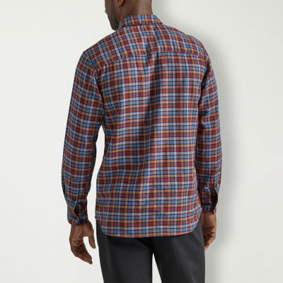 Lee Extreme Motion Mens Moisture Wicking Classic Fit Long Sleeve Plaid Button-Down Shirt