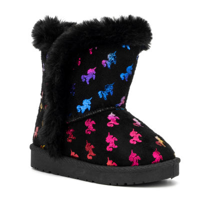 Olivia Miller Toddler Girls Unicorn Slipper Flat Heel Winter Boots