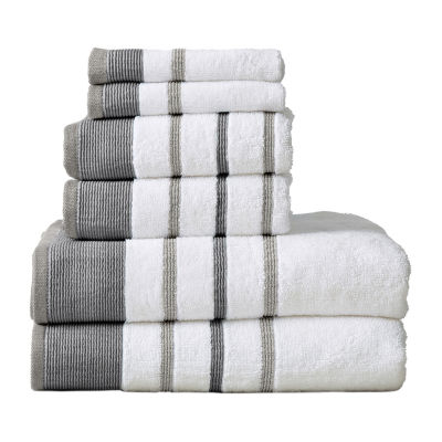 Linery Decorative Stripe 6-pc. Quick Dry Bath Towel Sets