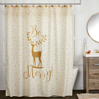 Saturday Knight Merry Reindeer Shower Curtain Set