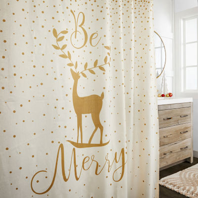 Saturday Knight Merry Reindeer Shower Curtain Set