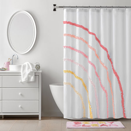 Under The Stars Kids Juniper Aplique Shower Curtain, One Size, Pink