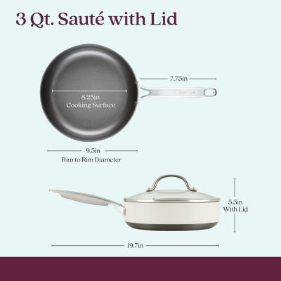 Anolon Achieve 4qt Hard Anodized Nonstick Saucepot with Lid Cream