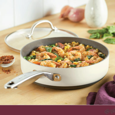 Anolon Achieve 3qt Hard Anodized Nonstick Saute Pan with Lid Silver