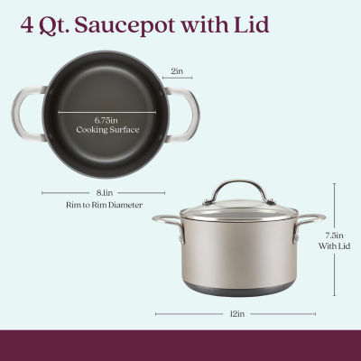 Anolon Achieve Hard Anodized 4-qt. Saucepot with Lid