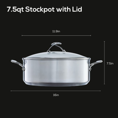 T-Fal Stainless Steel 12.-qt. Stockpot with Lid, Color: Stainless Steel -  JCPenney