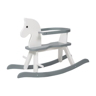 Roba-Kids Wooden Rocking Horse - White & Gray Rocking Horse