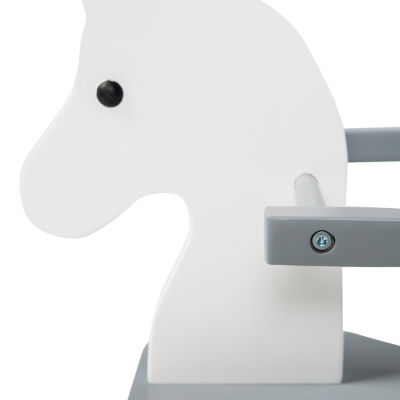 Wooden Rocking Horse - White & Gray Rocking Horse