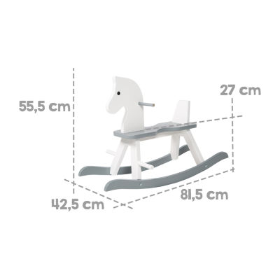 Wooden Rocking Horse - White & Gray Rocking Horse