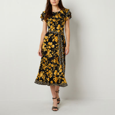 Perceptions short sleeve floral shop lace fit & flare dress