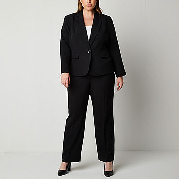 Black Formal Pants Suit With Single Breasted Blazer and Straight Pants High  Waist, Black Blazer Trouser Suit for Women, Black Office Suit 
