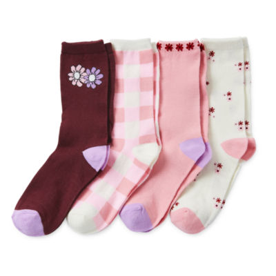 Thereabouts Big Girls 4 Pair Crew Socks